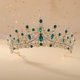 thumbnail image 1 of Nvzi Tiara de boda para novia, diadema de princesa, corona de novia, joyería para el cabello con diamantes de imitación de cristal,graduación, boda, fiesta de disfraces (verde), 1 of 4