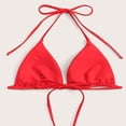 thumbnail image 5 of Krdevn Women's Triangle Halter Bikini Top Tie Front Swimwear for Beach and Pool,S, 5 of 7