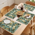 thumbnail image 5 of Lemon Leaves Placemats Set of 4 Summer Fruit Branch Leaf Summer Spring Place Mats Indoor Wipeable Table Mats Washable Cloth Dining Table Placemats for Kitchen Holiday Party Home Decor 13x19 Inch, 5 of 9