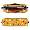 thumbnail image 2 of Yiaed Bees And Ladybug Print Leather Pencil Case - Leather Pen Pencil Holder - Elegant & Practical Pencil Pouch for Work & Office, 2 of 7