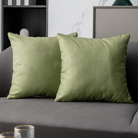 Chartreuse Green Large Faux Leather Pillow Covers 24x24 Inch Set Of 2 Modern Accent Decorative Square Throw Cushion Cases For Bedroom Living Room Couch Bed Sofa Canada Chartreuse Green Large Faux Leather, Chartreuse Green Leather Sofa