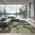 thumbnail image 2 of ODIKA 6'x9' Washable Area Rug Olive and Sage Geometric Design Abstract Modern with Bold Shapes for Family Room, Living Room, Master Bedroom, Non-Slip, Easy Care, 2 of 7