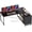 Black, variant on Amadwell 4 Tier Industrial Bookcase, Large Shelf Bookshelf, 11 Units Storage for Living Room, Brown