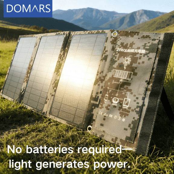 21W Portable Foldable Solar Charger, High Efficiency Solar Panel Charger Fast Charging, Solar Power Bank Charger for Outdoor Camping Hiking Travel, No Built-in Battery Safe Solar Charging Panel