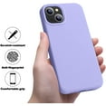thumbnail image 4 of Compatible with iPhone 13 Mini Case,Liquid Silicone Slim Protective Shockproof Phone Case Cover with Anti-Scratch Microfiber Lining, 5.4 inch (Light Purple), 4 of 13