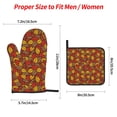 thumbnail image 2 of Pofeuu Fall Leaves Print Oven Mitts and Pot Holders 4 pcs Set,High Heat Resistant 500 Degree Extra Thicken Long Kitchen Cotton Oven Glove for Cooking, 2 of 6