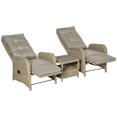 thumbnail image 1 of Outsunny 3 Pieces Patio Furniture Set Aluminum Frame Sofa Set , Khaki, 1 of 10