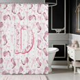 thumbnail image 2 of Erosebridal Pink Cowgirl Boot Letter Bow Shower Curtain 72Wx78L for Girls, Western Star Background Alphabet Waterproof Bath Curtain, 2 of 5