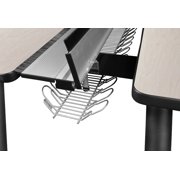 Kee 60 x 24 Double Benching System with Privacy Divider- Maple/ Black