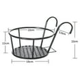 thumbnail image 7 of Cheer.US Hanging Railing Planter Baskets Iron Art Hanging Baskets Flower Pot Holder Hanger Iron Potted Plants Rack Over The Rail Fence Pots Stand for Balcony Porch Fence, 7 of 7
