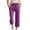 Purple, variant on Ruyang Capri Pants for Girls Cotton Linen Wide Leg Pants Summer Capris Pant Palazzo Loose Fit Casual Trousers Pockets 2026 Trendy