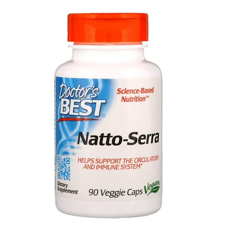 Doctor's Best Natto-Serra, Non-GMO, Vegan, Gluten Free, 90 Veggie Caps, Promotes and maintains healthy sinus and airway function By Doctors (Best Way To Clear Congested Sinuses)