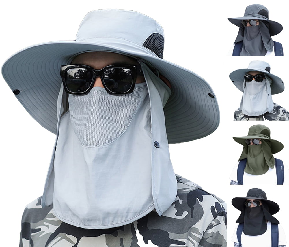Waterproof Men Women Bucket Hats Wide Brim Cap Face Mask Summer Sun Hat Sun  Protection Hunting Fishing Hat Fisherman Cap - AliExpress