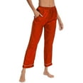 thumbnail image 4 of BOOMILK Pajama Pants for Women Sleepwear Solid Comfortable Satin Pants With Pockets, 4 of 9