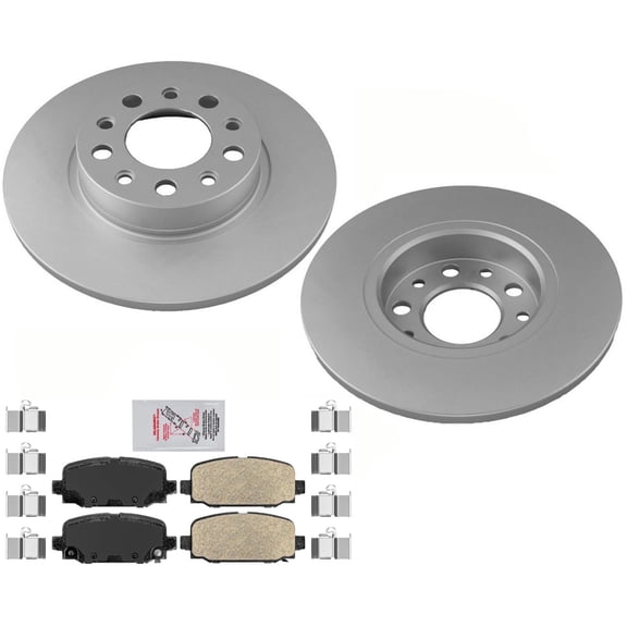 Rear AmeriBRAKES GEO Coated Disc Brake Rotors & Pads For 2018-2021 Jeep Compass