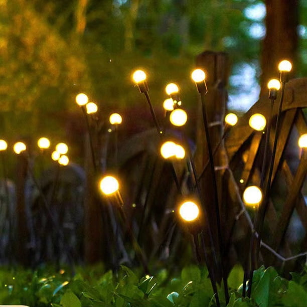Dinheiro Luciérnaga Luces Solares para Caminos, Paquete de 2 Iluminación Exterior Luz de Luciérnaga LED, IP65 Impermeable Jardín Arte Iluminación de Hadas para Pasarela Patio Decoración de Pasarela