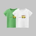 thumbnail image 3 of 2-Piece Girls Cute T-Shirt Kids Summer Short Sleeve Tops Car Casual Cotton Trendy Crew Neck Graphic Tees Loose Blouses, Green/White, 6 Years, 3 of 3