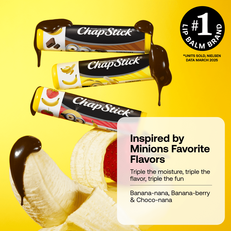2 pack) ChapStick Minions Banana-nana Lip Balm, Banana Flavor