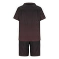 thumbnail image 5 of Stamzod Mens Satin Pajamas Set Button Down Short Sleeve Shirt Soft Shorts Sleepwear Loose Pocket Loungewear Gradient Color Mens Outfits, 5 of 5
