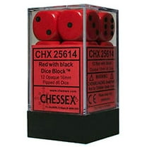 DND Dice Set-Chessex D&D Dice-12mm Opaque Red and Black Plastic Polyhedral Dice Set-Dungeons and Dragons Dice Includes 12Dice - D6, Various (CHX25614)