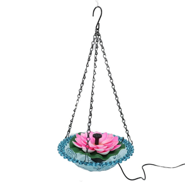 FUENTE DE BAÑO DE COLIBRÍ SOLAR COLGANTE, BAÑO DE PÁJAROS COLGANTES CON UNA FUENTE SOLAR RESTENTE A LA CLUMA MÚLTIPLE PARA EL CÉSPED Del Patio del Jardín al aire Libre