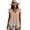 Beige, variant on MOJOGO Women's Casual Pelpum Tops Trendy V-Neck Ruffle Sleeve Blouses Solid Swing Tees for Summer Vacation S