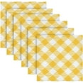 thumbnail image 6 of Coolnut Yellow Plaid Cloth Napkins Set of 6, Durable Printed Washable Table Napkins for Valentines, Weddings, Dinners Parties Home Decor, 20 x 20 Inch Washcloth Gift, 6 of 7