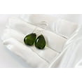 thumbnail image 2 of Sterling Silver Green Olive Simulated Quartz Earrings Faceted Teardrops Simple Dangle Drops 1.4" Designed for Adult Women, 2 of 5