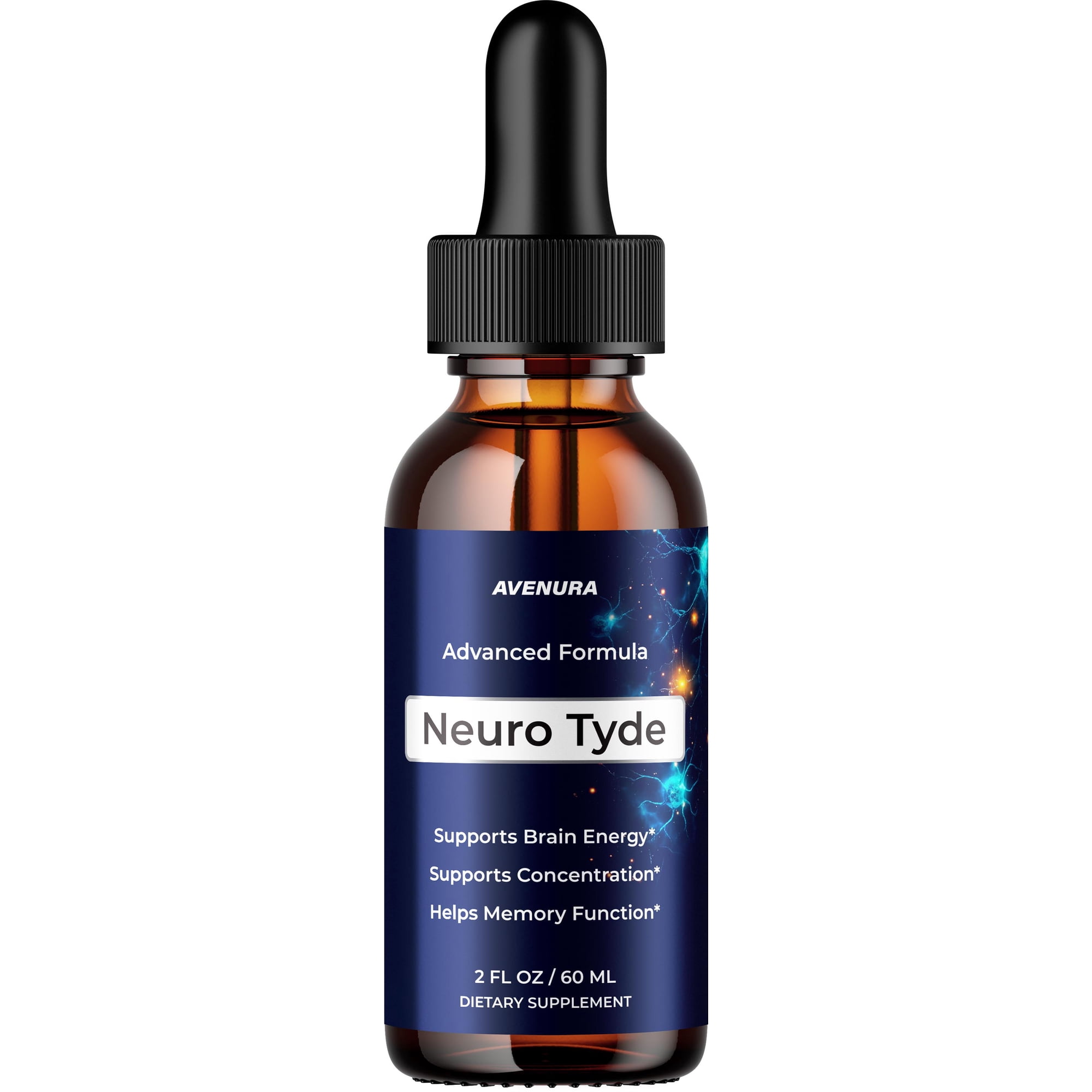 Neuro Tyde Liquid Drops – NeuroTyde Natural Blend Memory Focus Brain Support Supplement, 1 Pack, 1 Month Supply