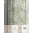 thumbnail image 6 of Sheer Curtains 84 inches Long 2 Panels Set Translucent Ginkgo Leaves Realistic Plant Green Background Sheer Window Curtain Rod Pocket Voile Drapes for Living Room/Bedroom, Each 52" W x 84" L, 6 of 7