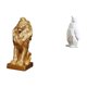thumbnail image 1 of Figura de león, estatua de animal de resina, escultura coleccionable de pingüino, adorno decorativo con finos tallados, ideal para escritorio, estante, 1 of 8