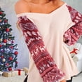 thumbnail image 4 of Suéter de Navidad con cuello en V, jersey de impresión de Papá Noel, ropa de mujer, señoras L Macarena Suéter tejido, 4 of 8