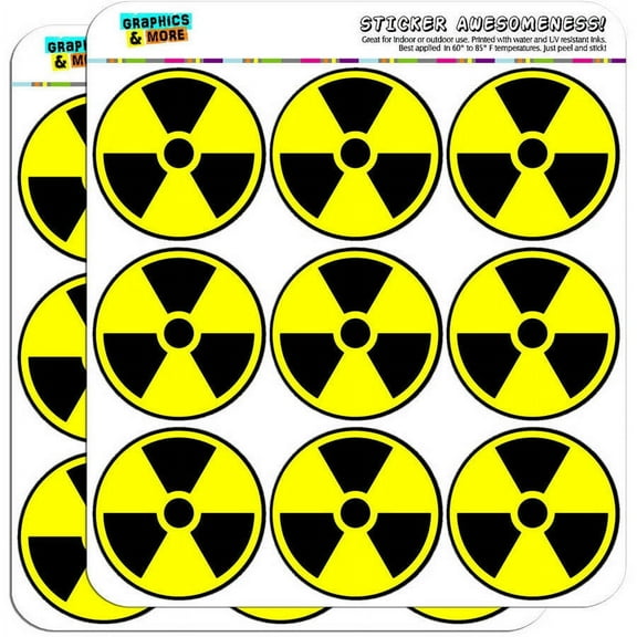 Radioactive Nuclear Warning Symbol 18 2" Planner Calendar Scrapbooking Crafting Stickers
