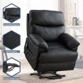 thumbnail image 5 of Canmov Power Lift Recliner Chair Electric Recliners for Elderly with Heat and Massage, PU Leather Sofa Chair for Living Room Bedroom, Black, 5 of 6