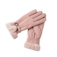 thumbnail image 2 of ICHUANYI Womens Windproof Dressy Gloves Faux Fur Trim Cuff Thermal Lining Warm Winter Gloves, 2 of 4