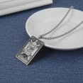 thumbnail image 2 of TEAMER Skeleton Tarot Card Necklace Stainless Steel Amulet Marigold Tarot Card Major Arcana Necklaces for Women Men, 2 of 4