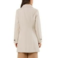 thumbnail image 3 of INSPIRE CHIC Women's Peter Pan Collar Single Breasted Winter Overcoat S Beige, 3 of 7