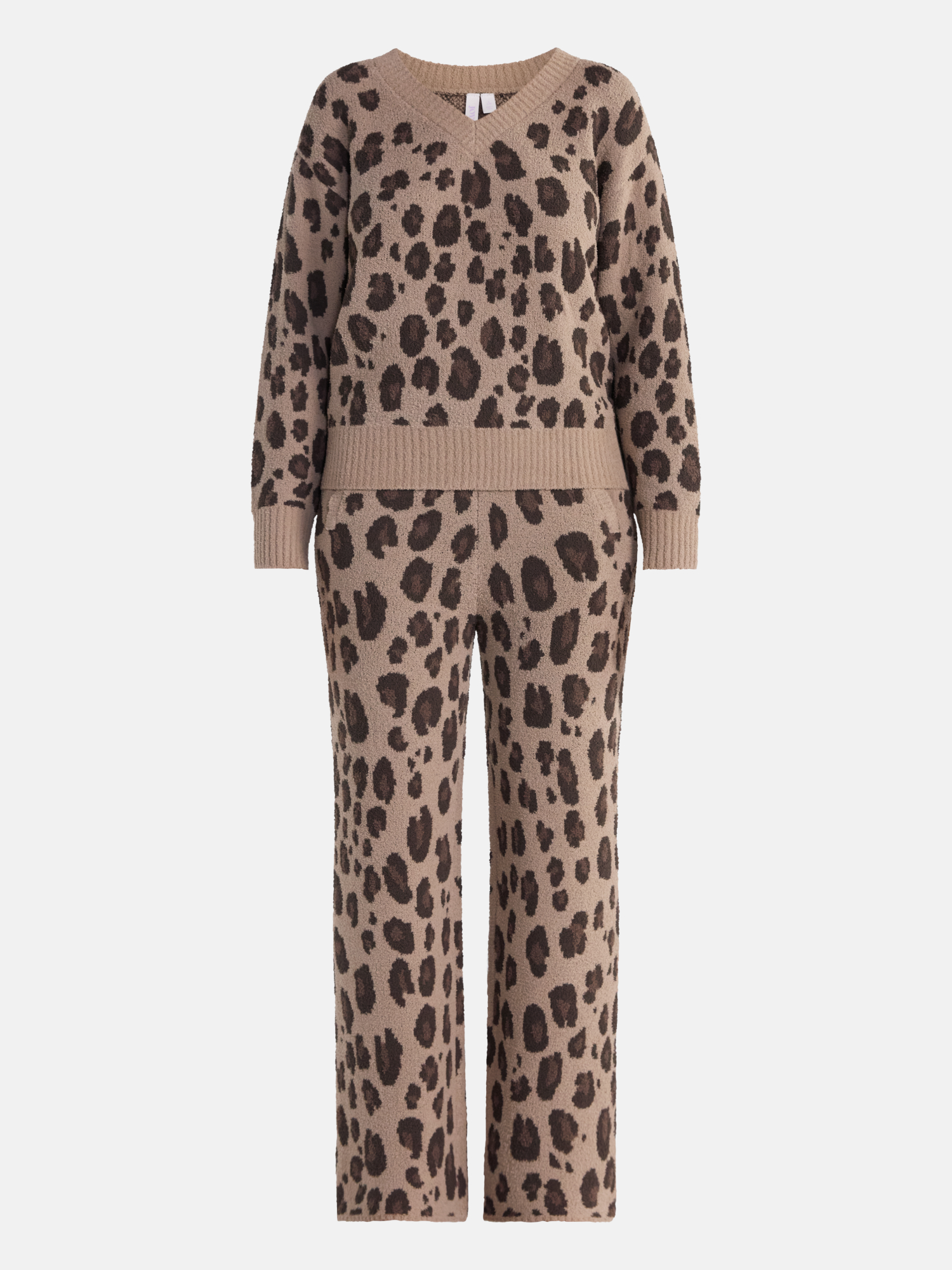 Joyspun Women's Cozy Knit V-Neck Pajama Set photo 5