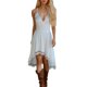 thumbnail image 1 of Vestido de verano para mujer: cuello en V con encaje calado, estilo boho, fluido, transpirable., 1 of 5