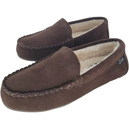 

Clarks Women s Venetian Moccasin Suede Indoor/Outdoor Faux Fur Lining Slippers (9 M US DK Brown)