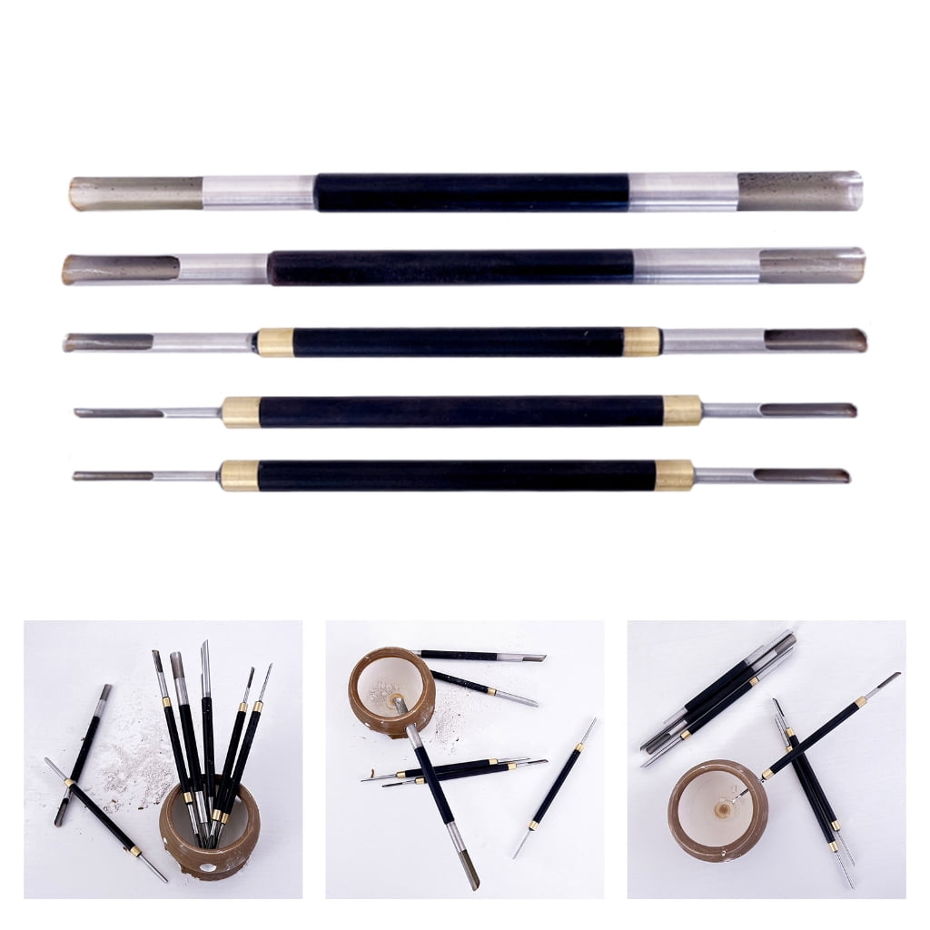 Zeiwohndc 5Pcs Stainless Steel Pottery Carving Tool For Ceramic Clay Hole Punching