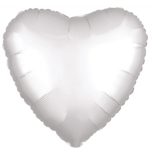 Brava - White Heart Foil Balloon (16 in.)