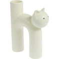 thumbnail image 1 of CNKOO Cat Shape Vase Cute Kitty Flower Vase Decorative Floral Pipe Shape Plant Vase Ceramic Desktop Vase(Beige), 1 of 7