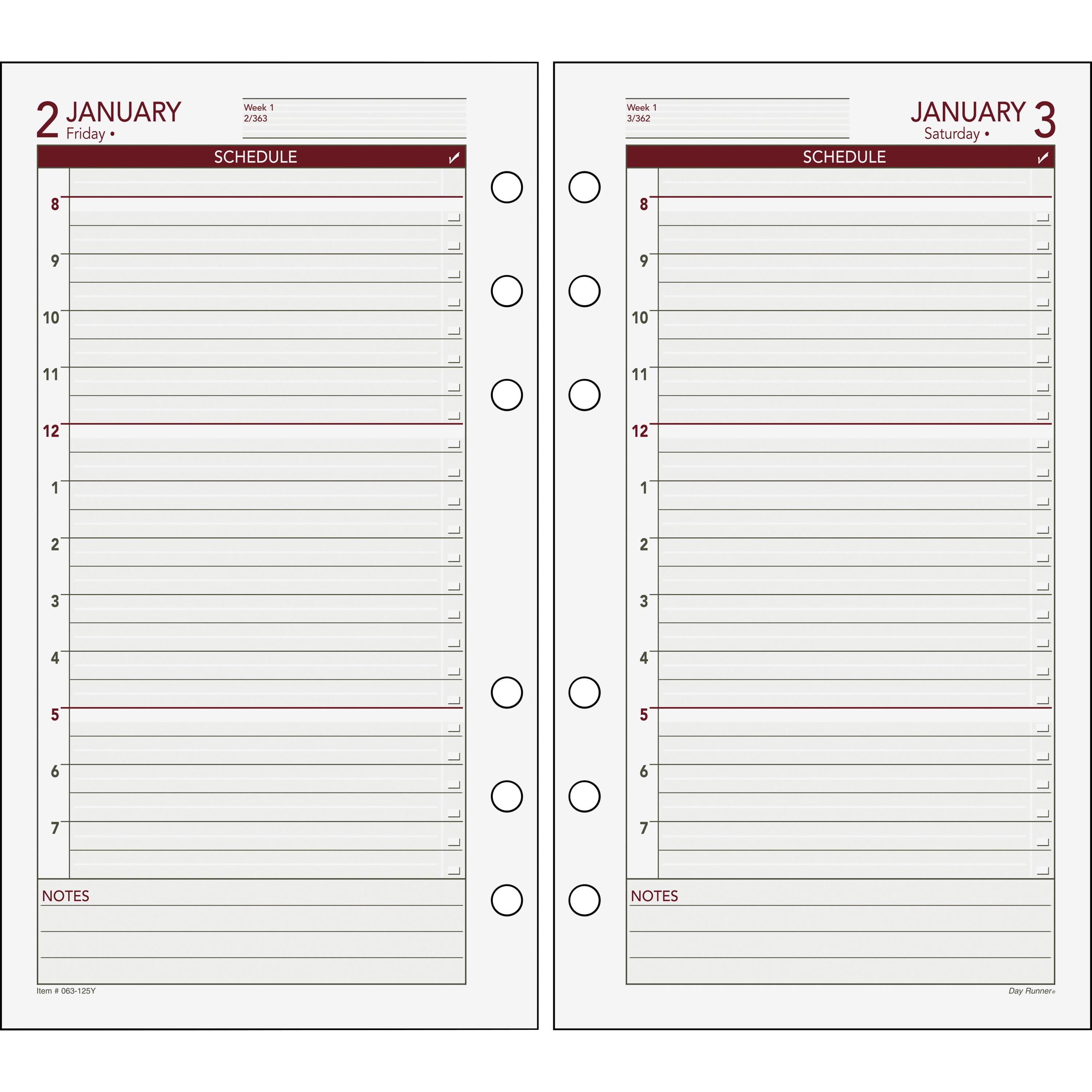 Day Runner, DRN063125Y, 1PPD Express Planning Pages, 1 Each, White ...