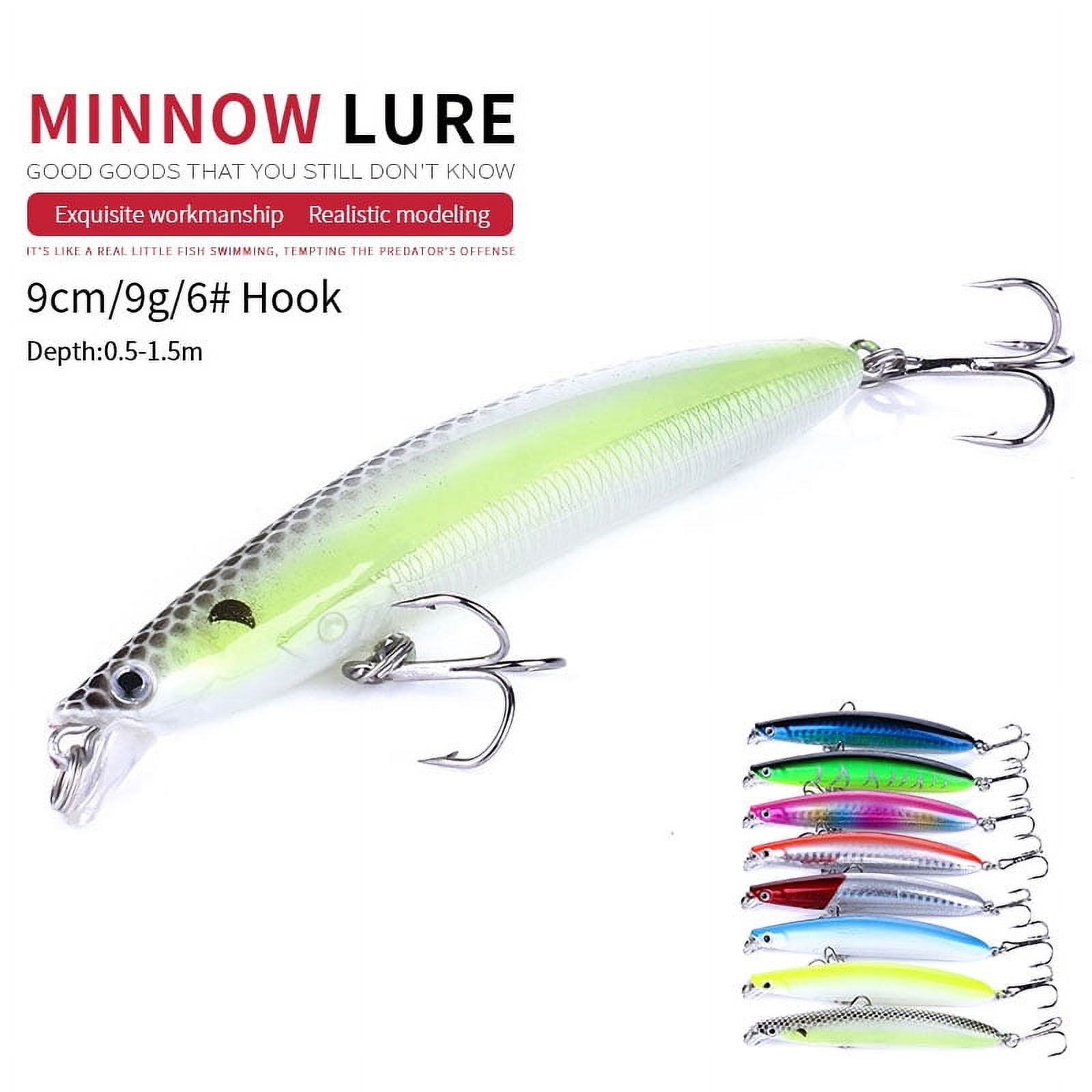 HENGJIA Fishing Deep Diving Fishing Lures Swimbait Large Sinking Minnow Lure Saltwater Jerkbait Lure 8Pcs/kit, 3.54in/0.32oz