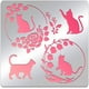 thumbnail image 1 of Plantillas de pintura de acero inoxidable con diseño de gato, 6 x 6 pulgadas, corona de rosas, campanillas, plantillas de arte reutilizables para pirograbado, álbum de fotos y álbum de recortes, 1 of 4