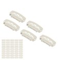 thumbnail image 4 of HLONK 50pcs Wig Snap Clip 6 Teeth U Shape Snap Clips with Rubber for Hair Extension Beige, 4 of 8
