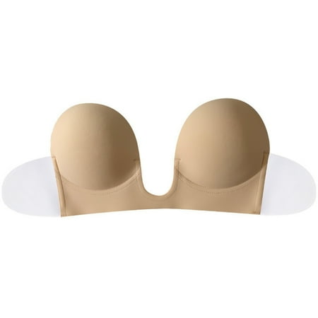 

YUUZONE Sticky Bra for Women and Girls Self-adhesive Strapless Bra Deep Plunge Push Up Bra Invisible Push Up Bra-Nipple Covers