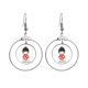 thumbnail image 1 of Local de niña juguete tradicional japonesa Los pendientes cuelgan del aro de la joyería del círculo de la gota Unbranded M, 1 of 3