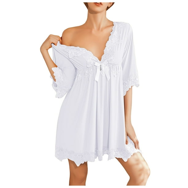 Conjunto de camisón sexy de seda helada para mujer - Pijama de 3 piezas, tejido satinado, cintura elástica, perfecto para dormir o estar por casa